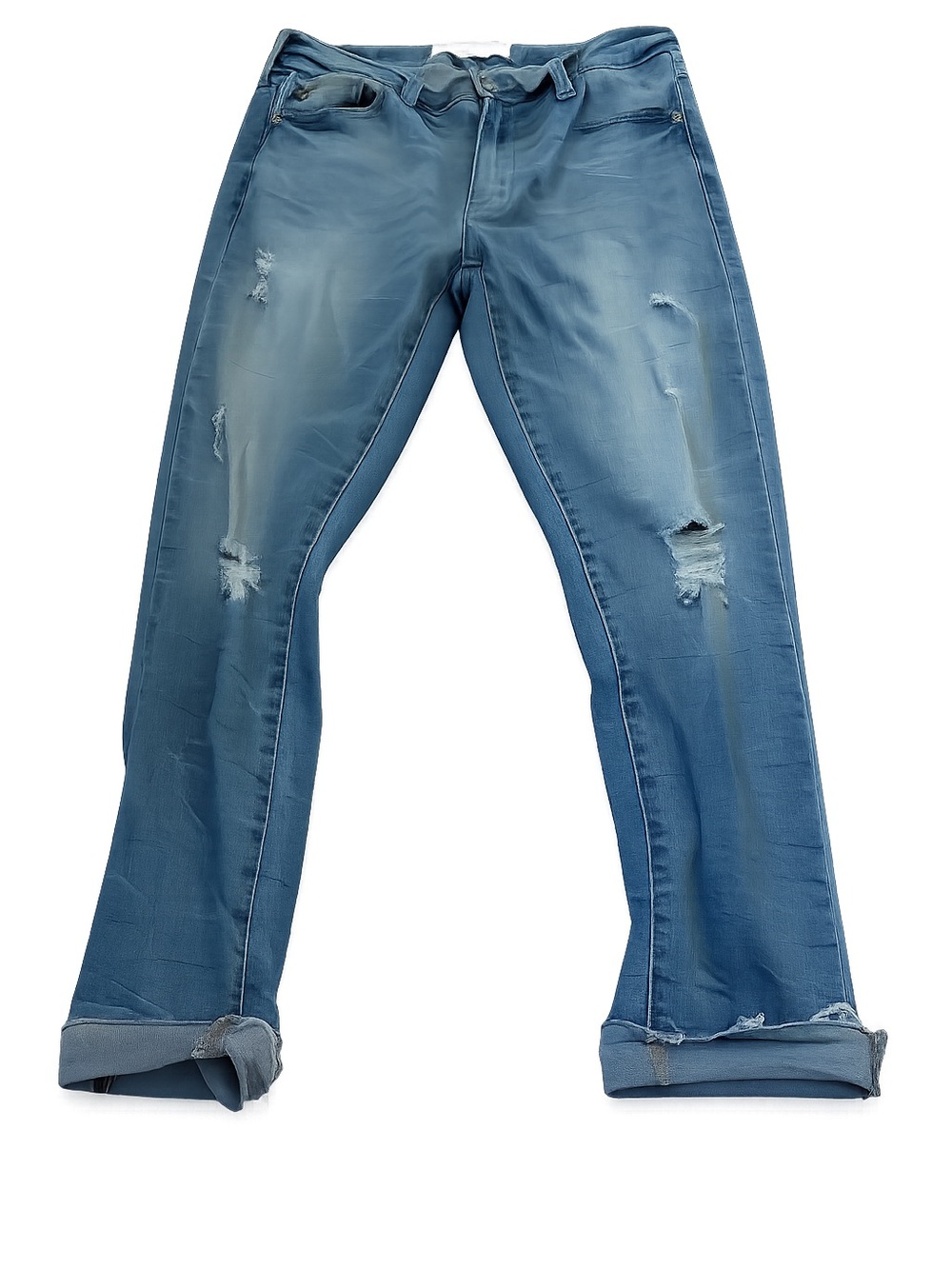 KanCan Medium Blue Ripped Straight Jeans
